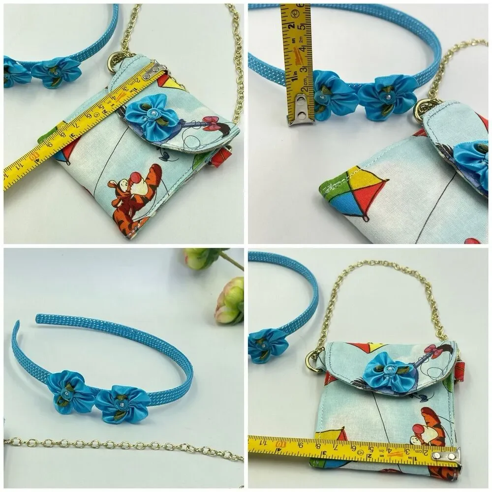 Girls Accessories Blue Purse Bag & Headband Set With Bow Winnie The Pooh
